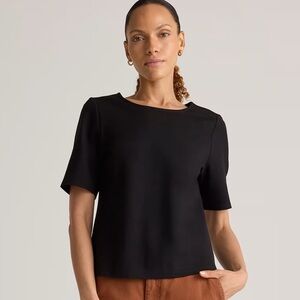 Quince Ultra-Stretch Ponte Short Sleeve Top Sz S